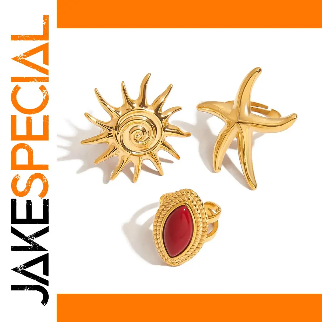 Ocean-Inspired Stainless Steel Starfish Ring 1 Ocean-Inspired Stainless Steel Starfish Ring