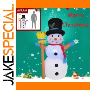 Festive 4ft Inflatable Snowman for Outdoors