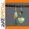 Vintage Organic Green Stone Earrings for Women