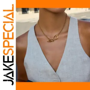 Minimalist Gold Stainless Steel Necklace JDN0304043