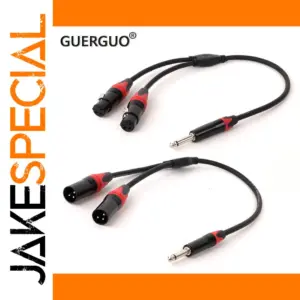 1/4 Inch TS to Dual XLR Y-Splitter Cable