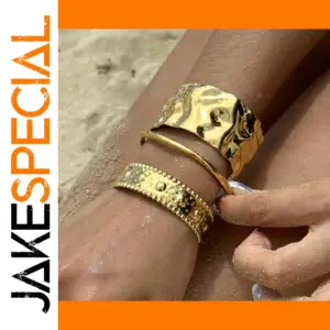 Modern Gold-Tone Stainless Steel Cuff Bracelet