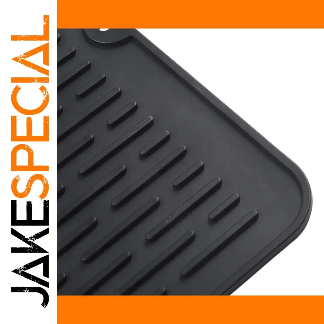 Black Silicone Dish Mat 40x30cm 1 Black Silicone Dish Mat 40x30cm