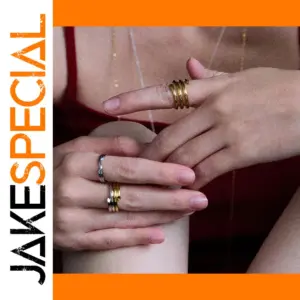 Minimalist Stainless Steel Gold Ring Set