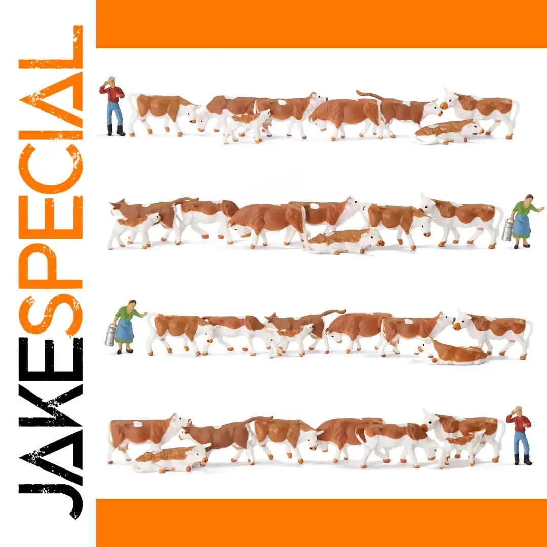 HO Scale Farm Animal and Farmer Miniature Set 1 HO Scale Farm Animal and Farmer Miniature Set