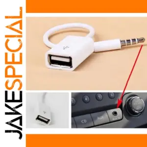 White 3.5mm to USB Converter Cable