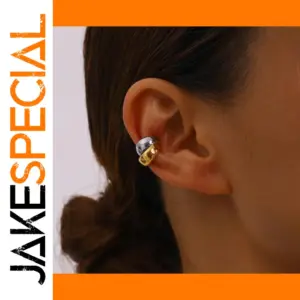 Two-Tone Stainless Steel Clip Earrings