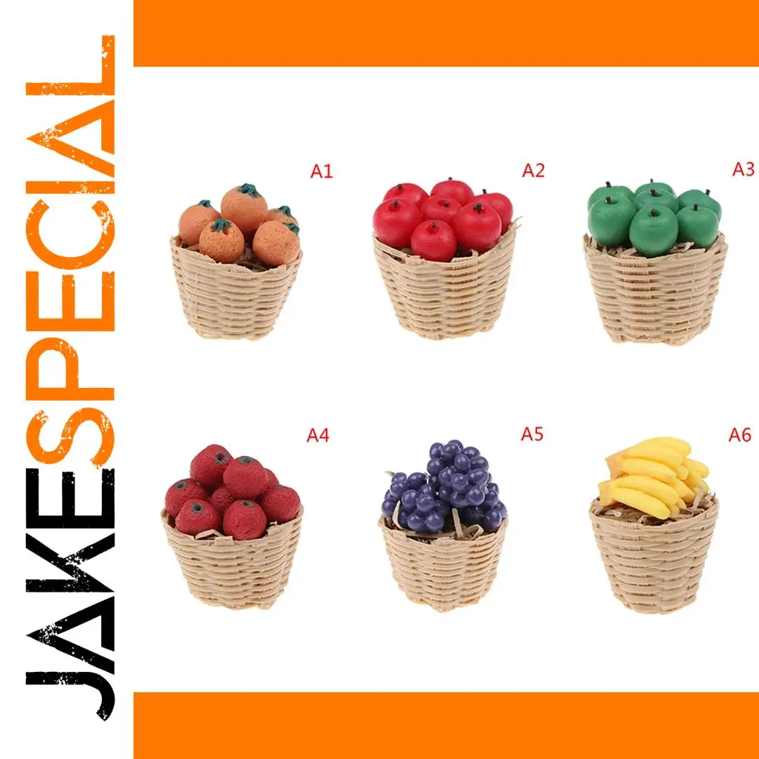 Miniature Resin Fruit Baskets for Dollhouses 1 Miniature Resin Fruit Baskets for Dollhouses