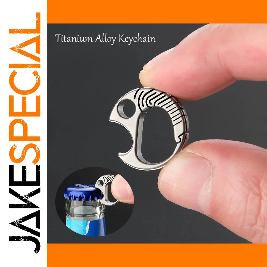 Titanium Goldfish Keychain Bottle Opener 1 Titanium Goldfish Keychain Bottle Opener