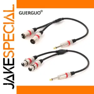 6.35mm TS to Dual XLR Audio Splitter Cable