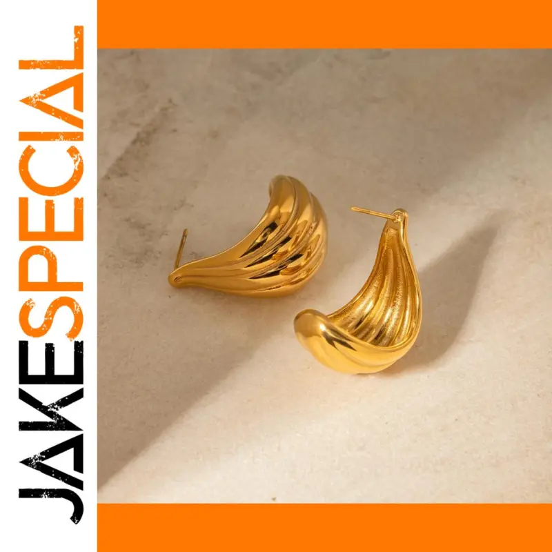 The Modern Elegance of the Stainless Steel Gold Geometric Hoop Earrings 1 4450c9c4e6654bcc86a009aa product image