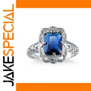 Elegant Silver Women's AAA Blue Sapphire Ring