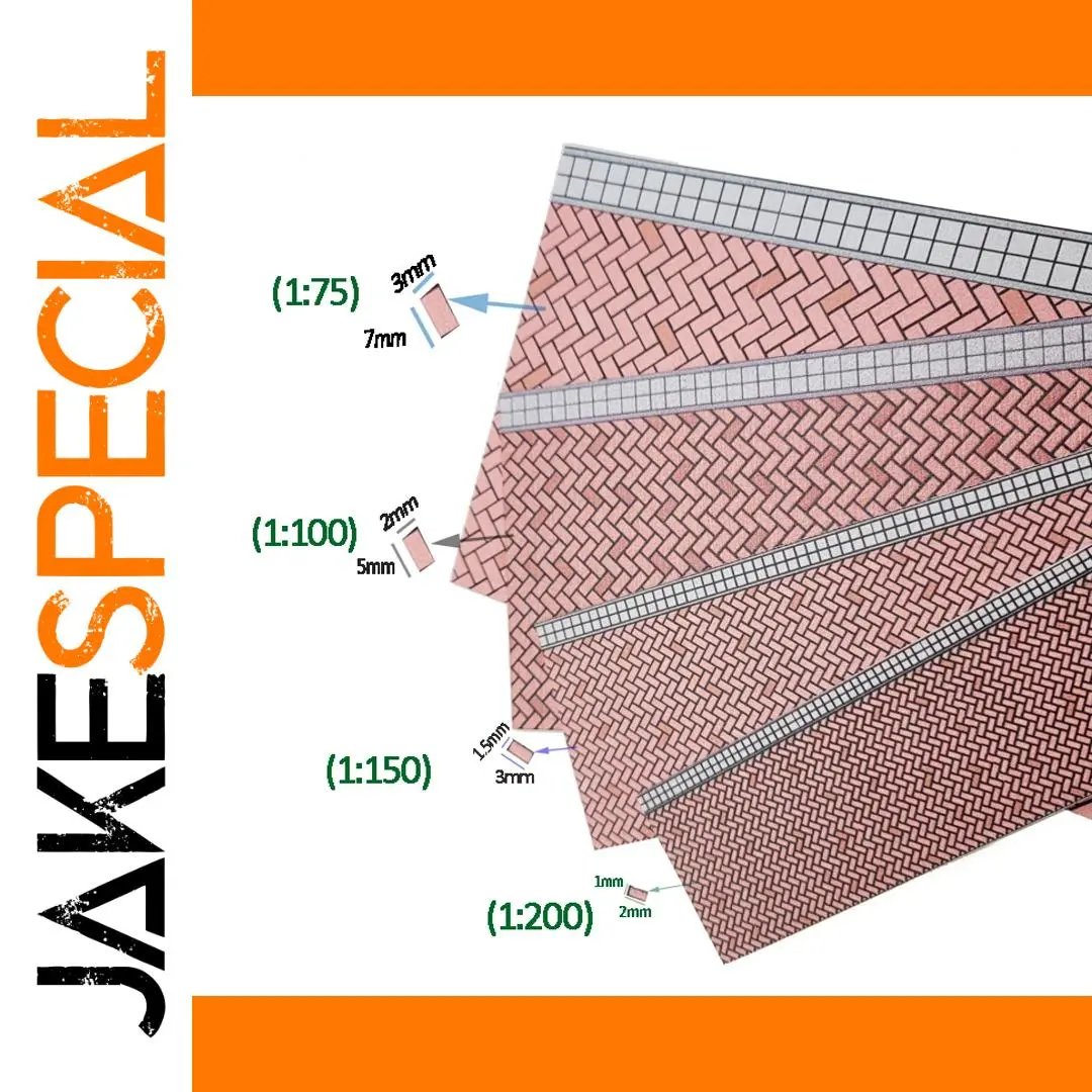 Miniature Brick Pavement Plates Set for Dioramas 1 Miniature Brick Pavement Plates Set for Dioramas