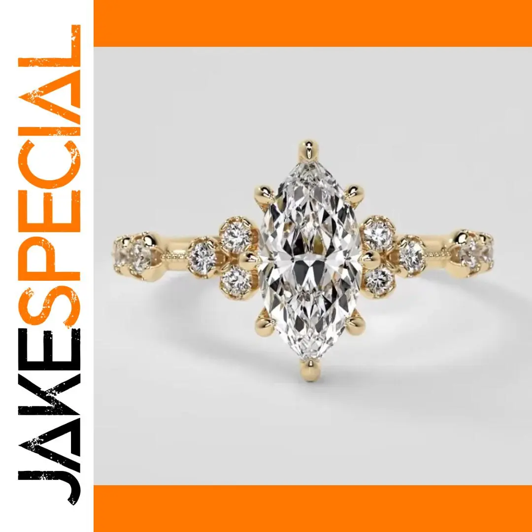 Gold Women's Oval Cocktail Ring with Zircon Accents 1 Gold Women's Oval Cocktail Ring with Zircon Accents