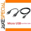 Dual USB Micro USB Hard Drive Cable 0.8m