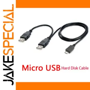 Dual USB Micro USB Hard Drive Cable 0.8m