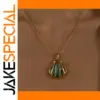 Elegant Gold Abalone Shell Pendant Necklace