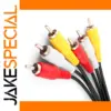 3RCA Male-to-Male AV Cable 1m for Home Entertainment