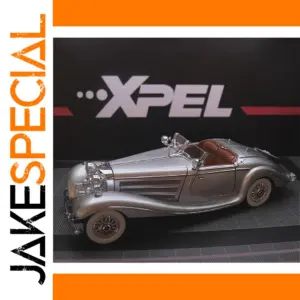 Vintage Silver Mercedes Benz 500k Model 1:24 Scale