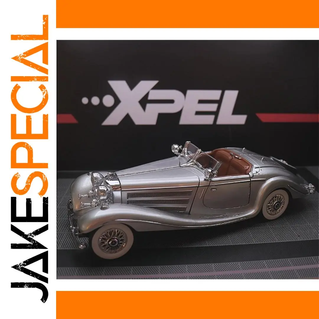 Vintage Silver Mercedes Benz 500k Model 1:24 Scale 1 Vintage Silver Mercedes Benz 500k Model 1:24 Scale