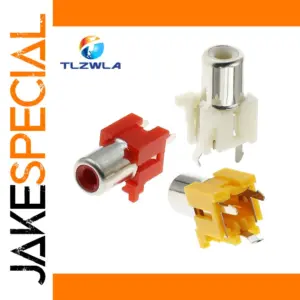 Set of 5 Color-Coded AV RCA Sockets for PCB