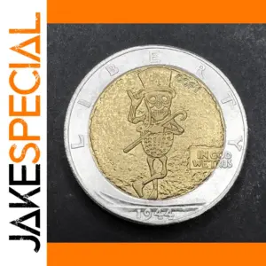 Vintage 1944 Skeleton Magician Copper Coin