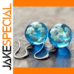 Blue Sky Cloud Pattern Drop Earrings