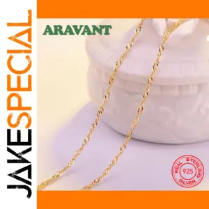 Elegant 45cm Water-Wave Sterling Necklace