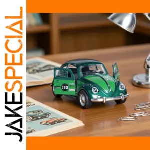 Vintage Green Beetle Diecast Model Car 1:32 Scale
