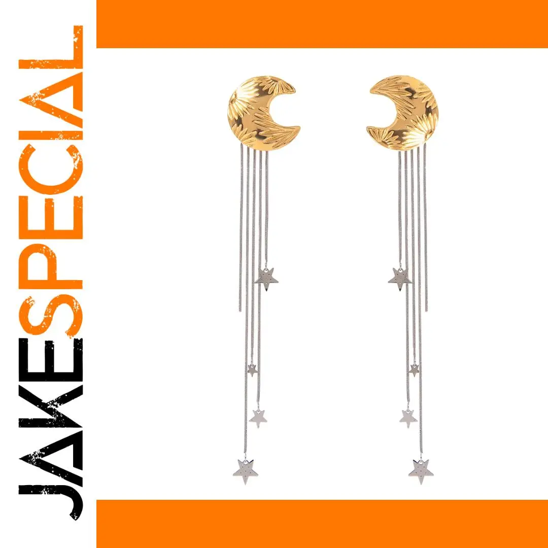 Stainless Steel Celestial Drop Earrings 1 Stainless Steel Celestial Drop Earrings