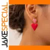 Stainless Steel Pink & Red Heart Earrings