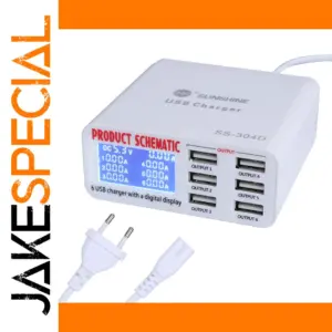 Multi-Port USB Fast Charger with LCD Display