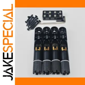 Black Headless Bass Bridge Set for 4 and 5 Strings