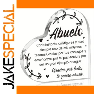 Heart-Shaped Acrylic Gift Plaque for Grandfathers