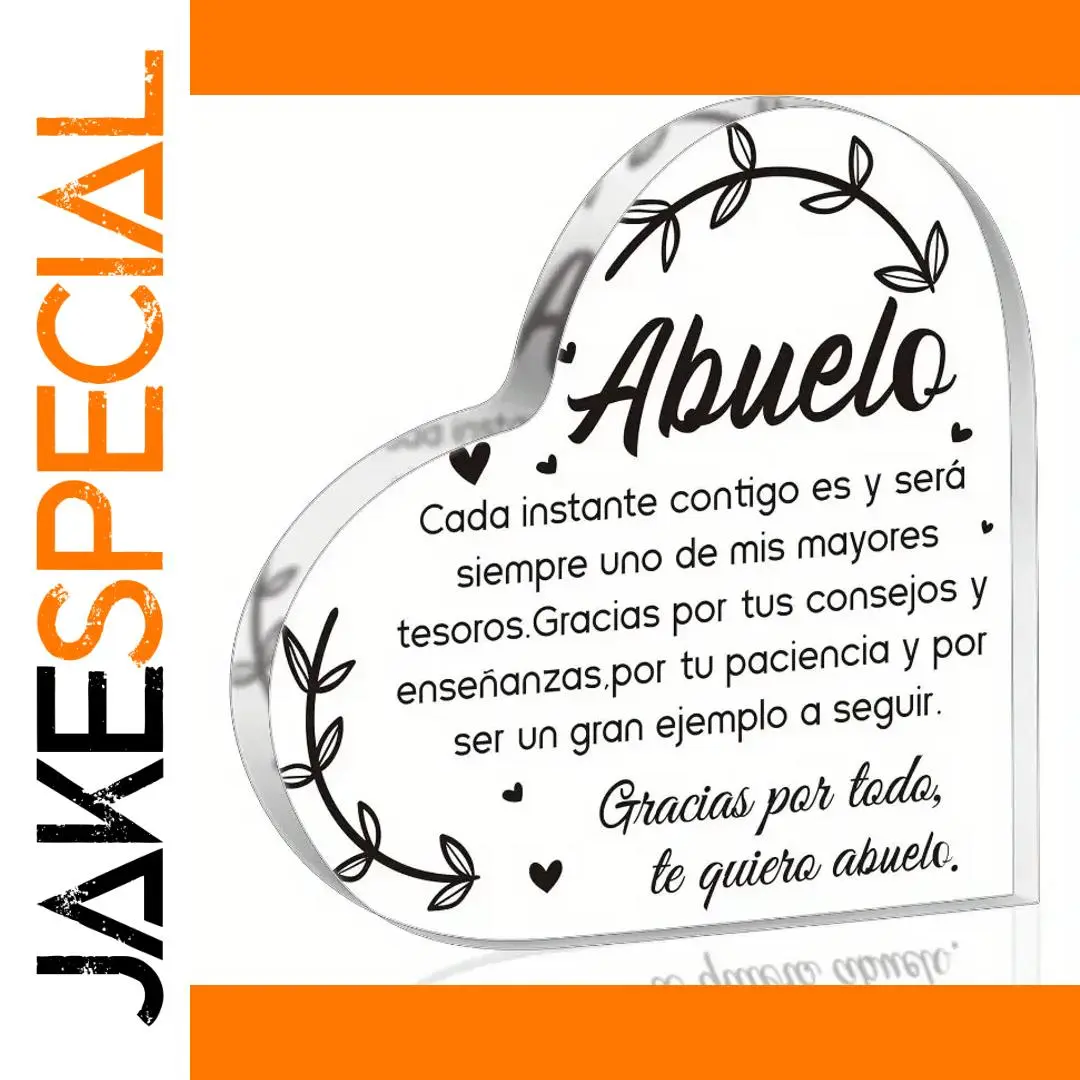 Heart-Shaped Acrylic Gift Plaque for Grandfathers 1 Heart-Shaped Acrylic Gift Plaque for Grandfathers