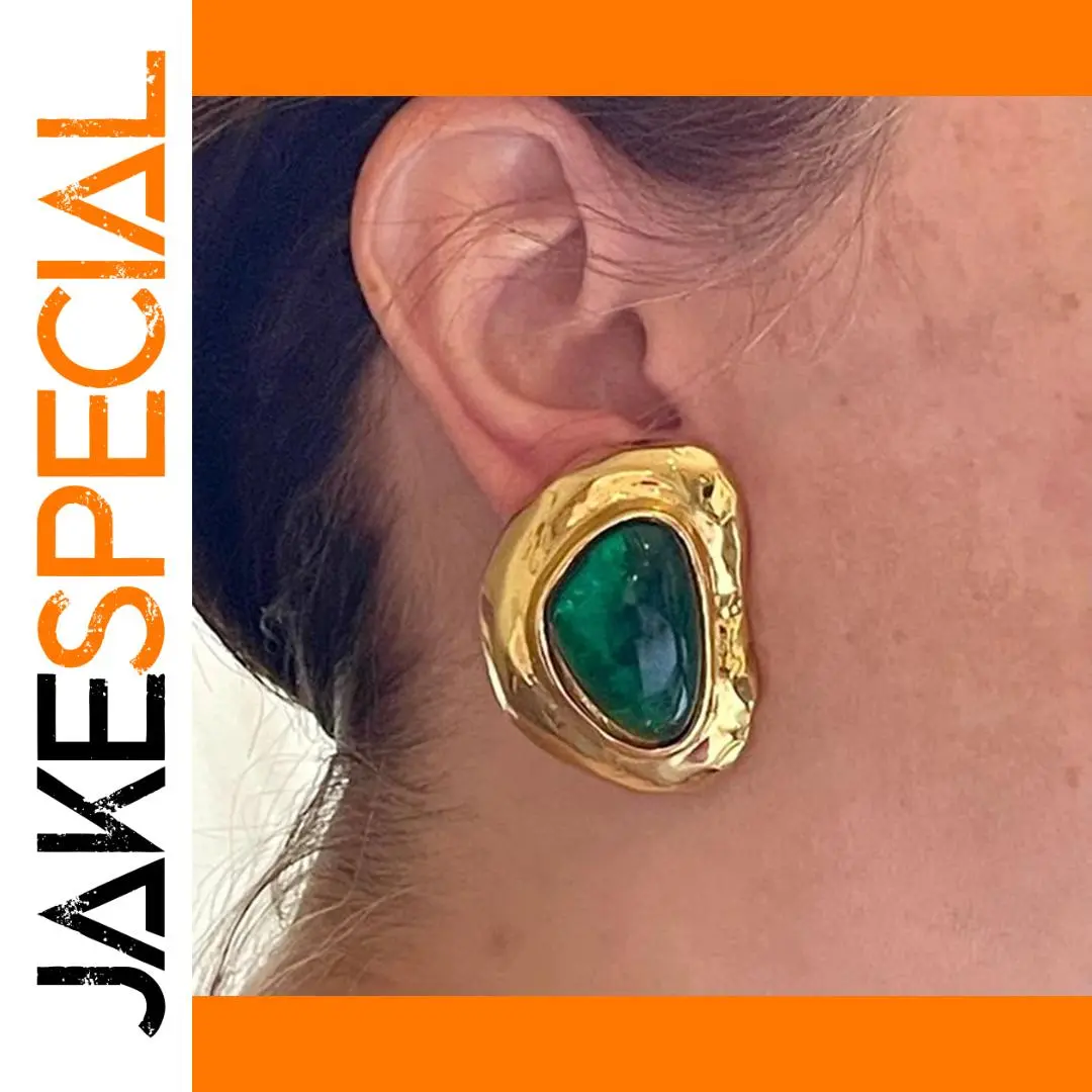 Bold Green Stainless Steel Folded Earring Set 1 Bold Green Stainless Steel Folded Earring Set