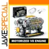 Motorized V8 Engine Model Kit with 692 Bricks