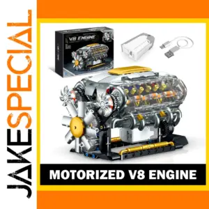 Motorized V8 Engine Model Kit with 692 Bricks