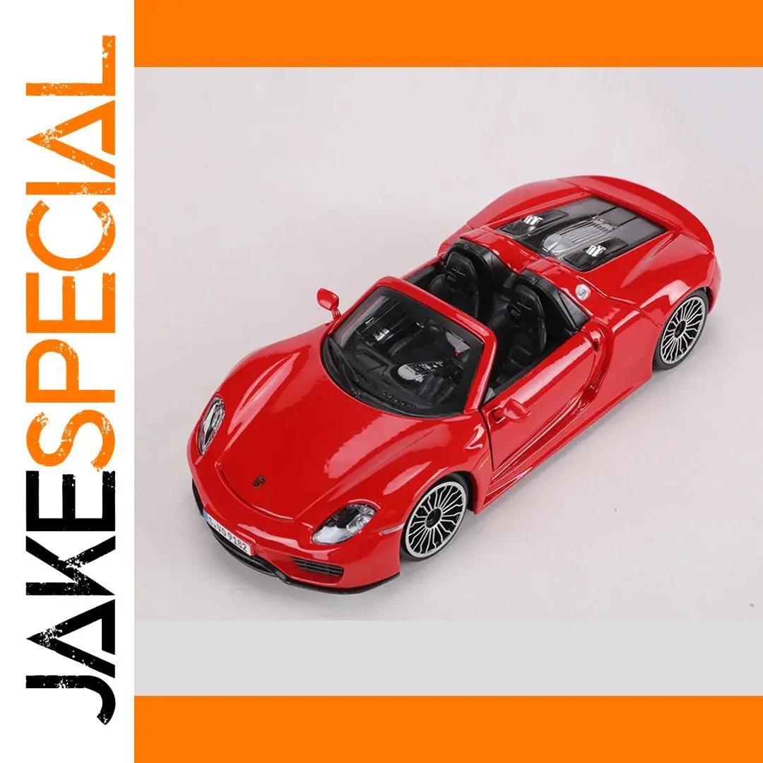 Vibrant Red Porsche 918 Spyder Diecast Model 1 Vibrant Red Porsche 918 Spyder Diecast Model