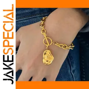 Elegant Gold-Toned Stainless Steel Bracelet