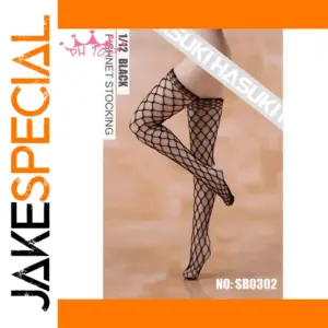 Black Fishnet Stockings for 1/12 Figures