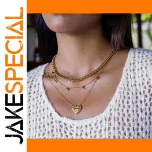 Stainless Steel Gold Heart Necklace