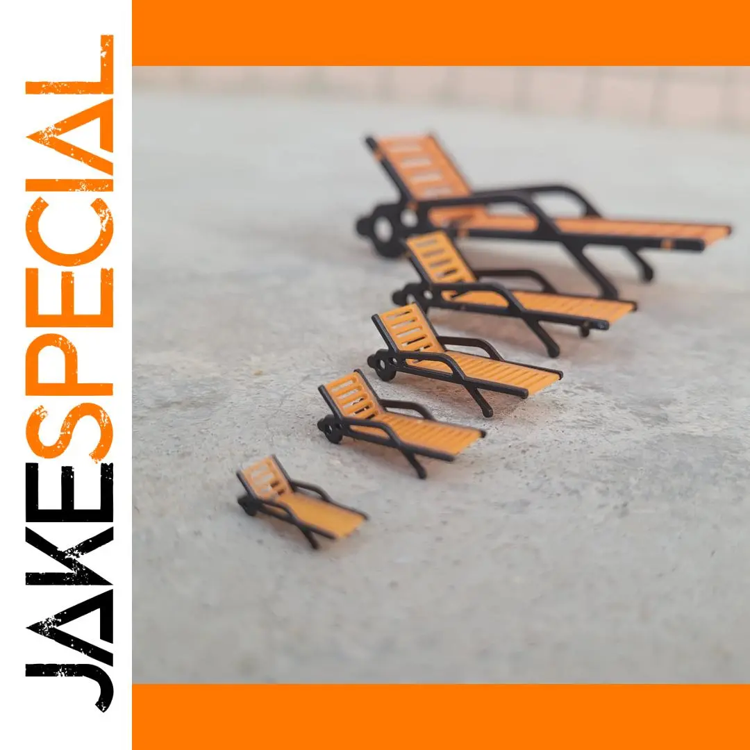 Miniature Beach Chairs Set for Dioramas 1 Miniature Beach Chairs Set for Dioramas