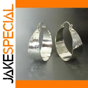Silver Geometric Hoop Earrings for Women