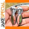 Vintage Silver Facial Pattern Drop Earrings