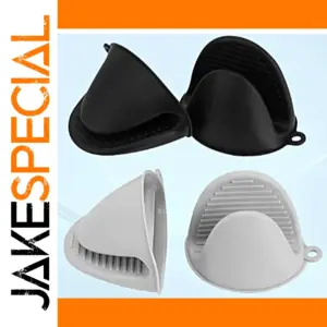 Silicone Oven Mitts Set in Black and White