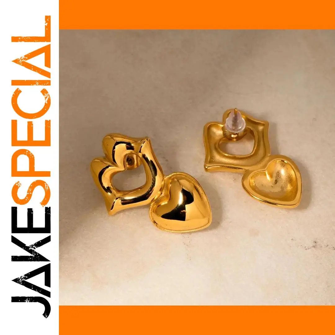 Elegant Gold Stainless Steel Stud Earrings 1 Elegant Gold Stainless Steel Stud Earrings
