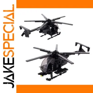 Black US MH-6 Little Bird Helicopter Model