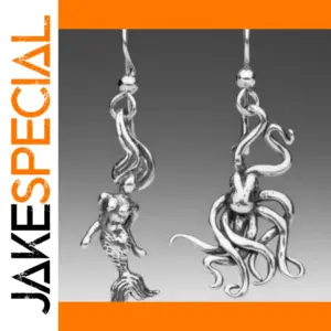 Vintage Mermaid and Octopus Earrings for Women