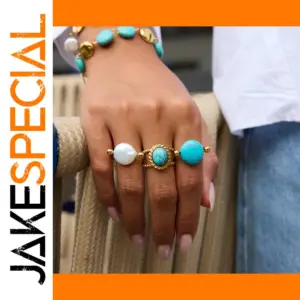 Vintage Stainless Steel Turquoise Ring